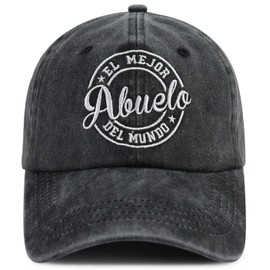 Abuelo Gifts for Men, EL Mejor Abuelo Del Mundo Hat, Regalos para Abuelo Baseball Cap, Fathers Day Christmas Birthday Gifts for Grandpa Papa Dad Papaw Black