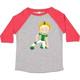 inktastic Rugby, Football, Blond Hair, Cute Boy Toddler T-Shirt 4T Heather and Red 45fde