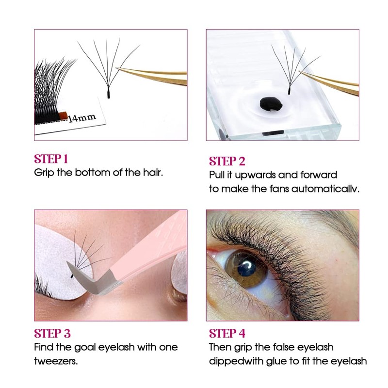 Eyelash Extension 5D W Prefabricated Individual Volume Eyelash Extensions Cluster