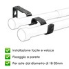 GIRASOLE HOME® 2 x Adjustable Double Curtain Pole Brackets for