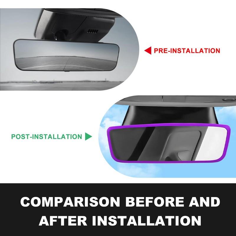 BWBWND Car Rear View Mirror Protector Frame, Silicone Rearview Trim