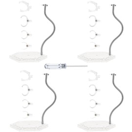 XyviLokit 4PCS Transparent Action Figure Stand, Compatible with HG RG SD SHF Gundam 1/144, Action Figure Display Stand Holder Base,Stop Motion Stand with Screwdriver.