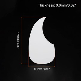 MECCANIXITY Acoustic Guitar Pickguard Fit 41 Inch Self Adhesive Left Handed Acoustic-Electric Guitar Parts Water Drop Shape White