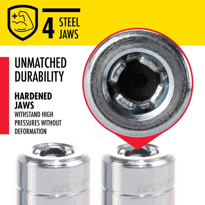 LUMAX LX-1400-2 Silver 1/8" NPT Standard Grease Coupler (Pack of