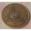 46 Year Alcoholics Anonymous AA Bronze Medallion Coin Sobriety Chip