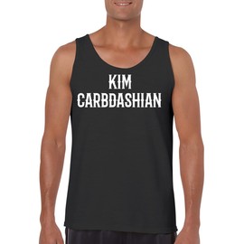 Kim Carbdashian - Funny Men's Sleeveless Tank Top – Comfortable Graphic Tee for Adults CP05 Black