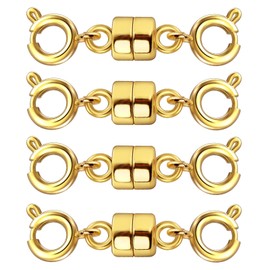 Qulltk Double Magnetic Necklace Clasps and Closures 14K Gold and Silver Bracelet Extender Jewelry Clasps Converters for DIY Jewelry Making