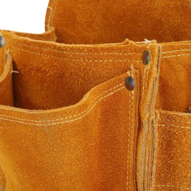 Tool Belt Pouch Woodworking Tool Pouch Thick Wear Resistant Leather Nail Bags with Four Layers Cowhide for Installation and Maintenance