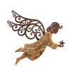 Thankgoods Wooden Angel Figurine with Rust Wings - Heavenly Messenger