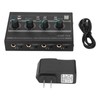 Amplificador de Auriculares de 4 Canales Estéreo Compacto con Adaptador