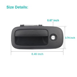 HKLWAEE Exterior Door Handle for 1996-2009 Chevy Express 1500 2500 3500 Van, 1996-2009 GMC Savana 1500 2500 3500 Van, Front Left Driver Side with Key Hole, Replace# 97745, GM1310195(Black)