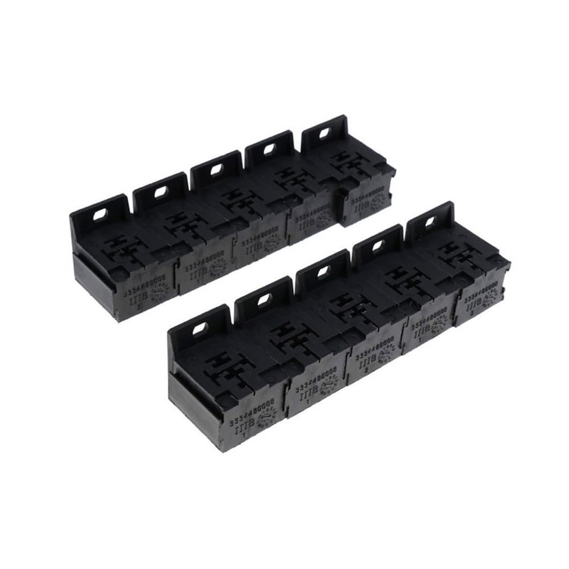 10 PCS Relay Base Holders, 12V/24V 30-80A 5 Pin Sockets