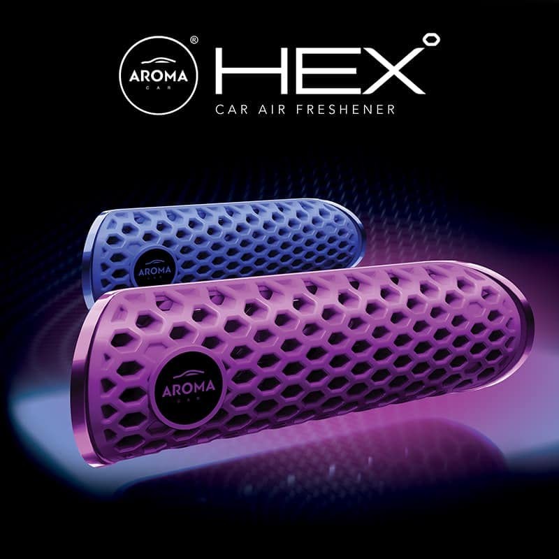 Aroma Car Polymer Hex (Vent Clips) (Black, 1)