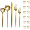 Evanda Gold Silverware Set 60 Piece Service for 12, Titanium