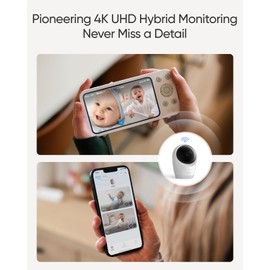 eufy Baby Monitor E21 Add-On Camera, 4K UHD Resolution, 330° Pan and 60° Tilt, 8× Zoom, Night Vision, 5000mAh Built-in Battery, ANR