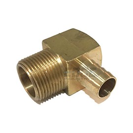EDGE INDUSTRIAL 3/4" Hose ID to 1" Male NPT MNPT 90 Degree Brass Elbow Fitting Fuel/AIR/Water/Oil/Gas/WOG (Qty 01)