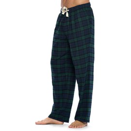 Ashford & Brooks Mens Super Soft Flannel Plaid Pajama Sleep Pants - Blackwatch Plaid - 3X-Large
