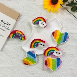 Rainbow Women's Knit Snap Hair Clips, Pride Day 2Pcs Hair Clips Cute Hair Pins, for Party Work Dance Shopping Hair Accessories