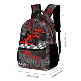 Fovanxixi Cute Red Car Backpack Kids Book Bag Lightweight Schoolbag Backpack for Kids Boys Girls Student School Travel