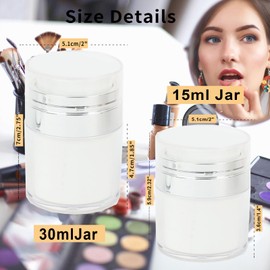 4PCS airless pump bottle,airless pump jar,moisturiser pump dispenser,travel pump bottles for toiletries,cream jar vacuum bottle,skincare pump container,skincare face cream pump dispenser 2x15ml,2x30ml