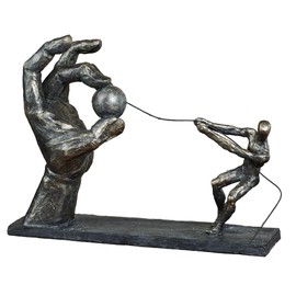 Life's Struggle Abstract Table Sculpture | Metallic Bronze, Gold, and Charcoal Gray Finish | Inspirational Strength, Willpower, and Determination Contemporary Stylized Tabletop Sculpture Accent Decor