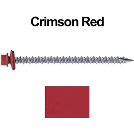 #10 Metal Roofing Screws: (750) Screws x 3" Crimson RED Hex Head Sheet Metal Roof Screw. Self Starting/Tapping Metal to Wood Sheet Metal siding Screws. EPDM Washer. for Corrugated Roofing