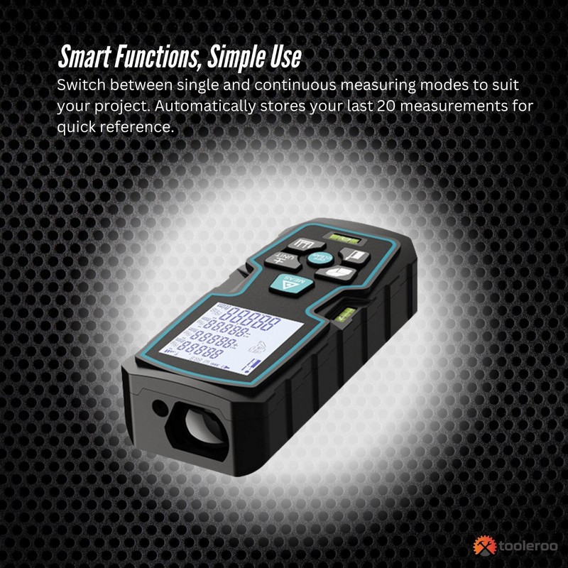 Tooleroo 40m Digital Laser Distance Measurer - LCD Area Volume
