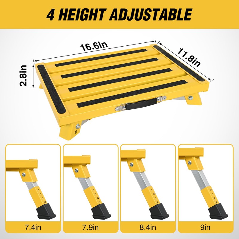 Nilight RV Step Stool Portable Folding Aluminum Platform Steps with