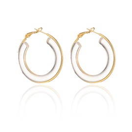 GretWal Clear gold Resin Ring Transparent Acrylic Oversize Women's Earrings, One Size, Brass, No Gemstone