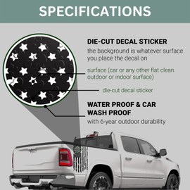 We The People Betsy Ross Flag 1776 Distressed American USA US Flag Truck Tailgate Vinyl Decal Stickers Preamble of The US Constitution (15" x 27") (Matte Black)