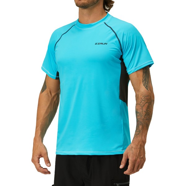 Camisetas de natación para hombre, con protección solar UV 50+,