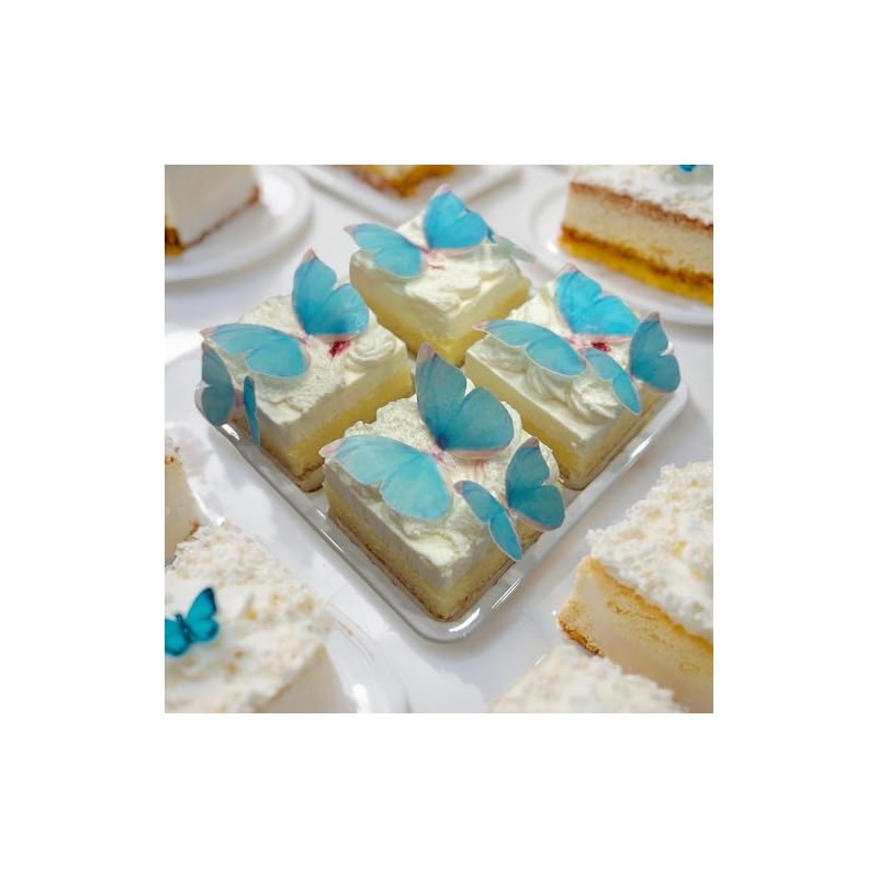 Light Blue Edible Butterfly Cupcake Toppers 45-Pack