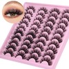 Boahankuke Natural False Eyelashes Wispy Fluffy Cat Eye Lashes Pack