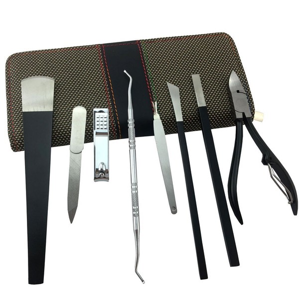 Fashion Craft Spove Pedicure Sets Professional Pedicure Knife Kit Foot Care Callus Corn Cuticle Clipper Pusher Remover Travel Case