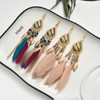 Bohemian Women Feather Earrings Long Tassel Drop Dangle Earrings Set