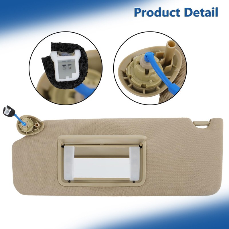 Silscvtt Beige Sun Visor Driver Side with Mirror and Light