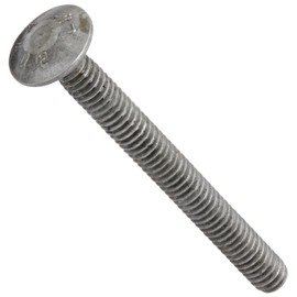 Steel Carriage Bolt, Grade 2, Plain Finish, Square Neck, Round Head, Meets ASME B18.5/ASTM A307, 7-1/2" Length, Partially Threaded, 3/8"-16 UNC Threads (Pack of 10)