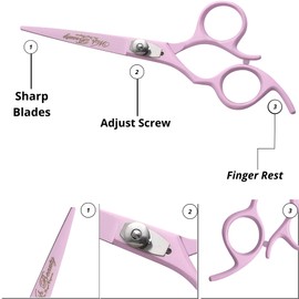 Left Handed Hairdressing Scissors Hair Scissor, Wishbeauty Professional Sharp Left Hand Barber Scissors 6.5” Lefty Hair Cutting Scissors, Hairdresser Scissors Salon Haircut Scissors Hair (Pink)