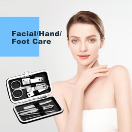Terdey Kit De Manicura De 24 Unidades A Granel, Kit De Cortaúñas De Acero Inoxidable, Cortaúñas Resistentes Para Uñas De Los Pies, Kit De Pedicura Personal (8 En 1, Negro)