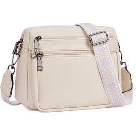 MUIIKOLA Shoulder bag ladies, shoulder bag women's medium size bag women's shoulder bag, shoulder bag women's leather, soft wide strap, B-apricot., Utility