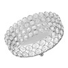 Crystal Cosmetic Makeup Tray 8in Round Display Tray Mirrored Metal