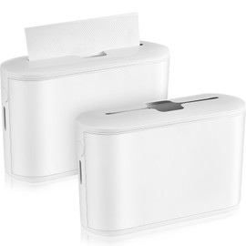 Mifoci 2 Pcs Paper Towel Dispenser Countertop Bathroom Multifold Hand Paper Towel Holder Dispenser for Toilet Bedroom Kitchen(White)