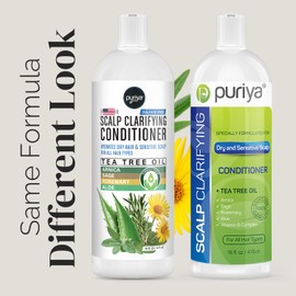 Puriya Sulfate Free Hair Conditioner with Tea Tree Oil, Moisturizing Treatment for Dry, Itchy, Flaky Scalp and Damaged Hair, For Men and Women, 16 Ounce