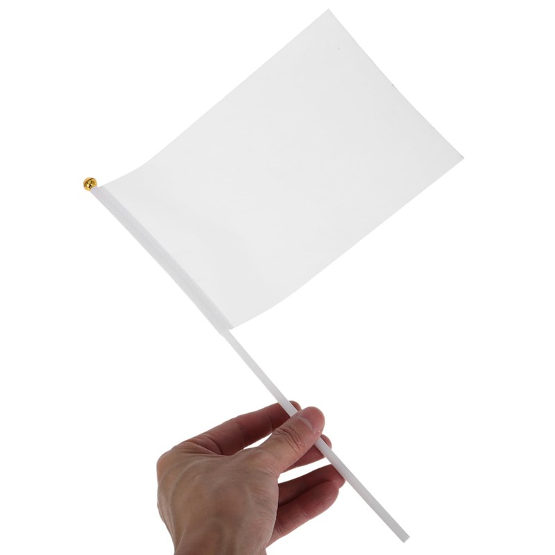 NUOBESTY Blank Flags, 48pcs Hand Waving Flags Small DIY Sublimation