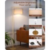 GOEBLESON Gold Dimmable Floor Lamp, Modern Arc Lamp with Remote,