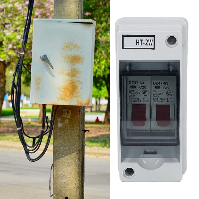 MCB C Type 2 Way Circuit Breaker Box 230V 400V