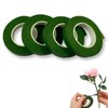 4 Roll Florist Tape, 12mm Width Dark Green Flower Tapes Florist Stem Wrap Bouquet Tapes for Bouquet Flowers Wrapping Craft Projects DIY, 30 Yard/Roll