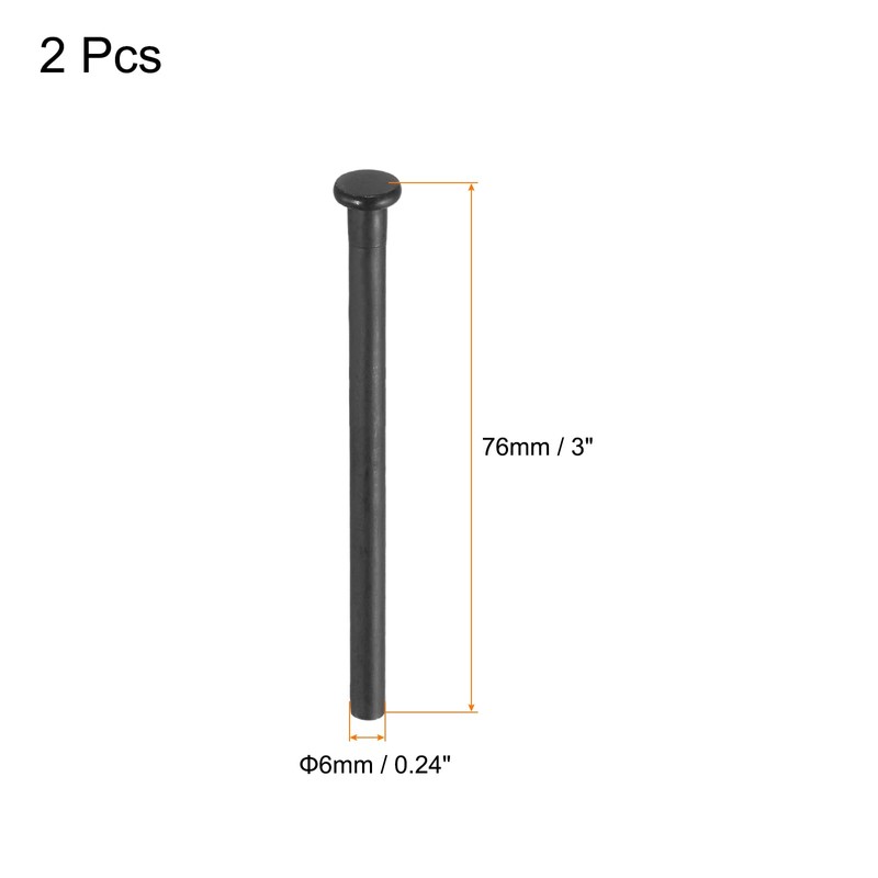 sourcing map 2pcs 3 Inch Door Hinge Pins, Removable Brushed