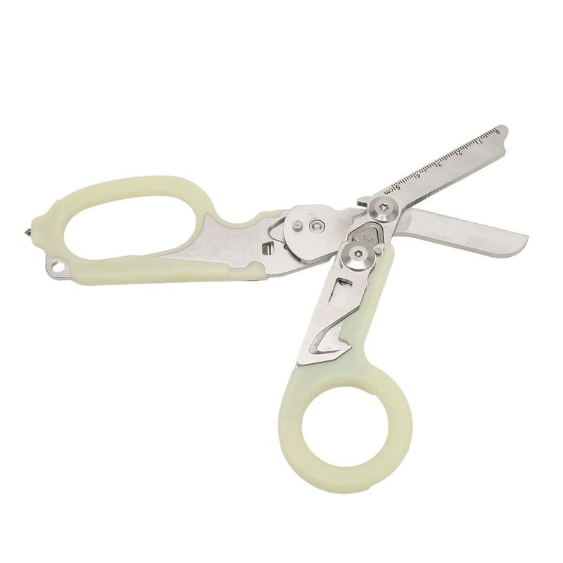 Emergency Response Shears Stainless Steel Luminous Multifunctional Foldable Scissors Pliers
