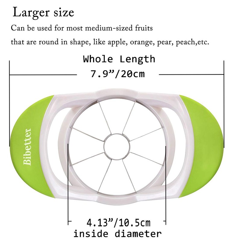 Beylos Easy Grip Apple Corer Slicer-Divider-Cutter-Wedger, Ergonomic Rubber Grip Handle,